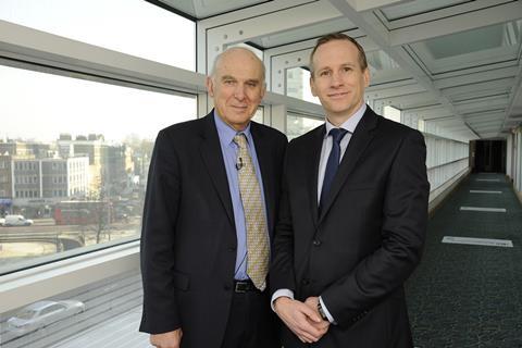 Vince Cable, Secretary of State for the Department for Business, Innovation and Skills with Retail Week editor Chris Brook-Carter at Retail Week Live.